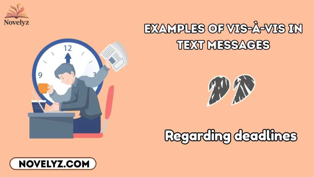 Examples of Vis-à-Vis in Text Messages