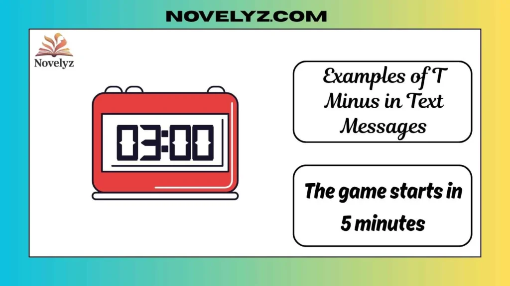 Examples of T Minus in Text Messages