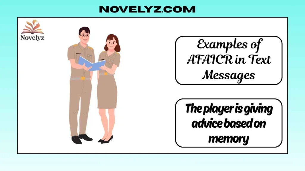 Examples of AFAICR in Text Messages
